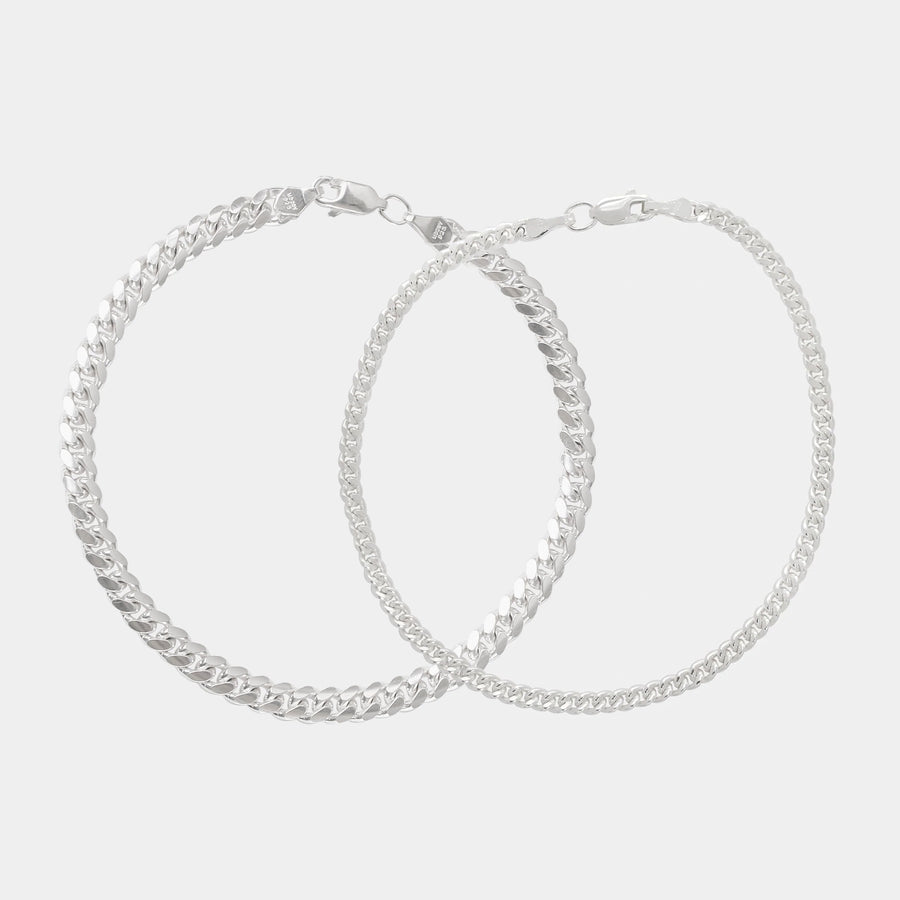Stack Cuban Link 3mm-5mm (Silver) Bracelets