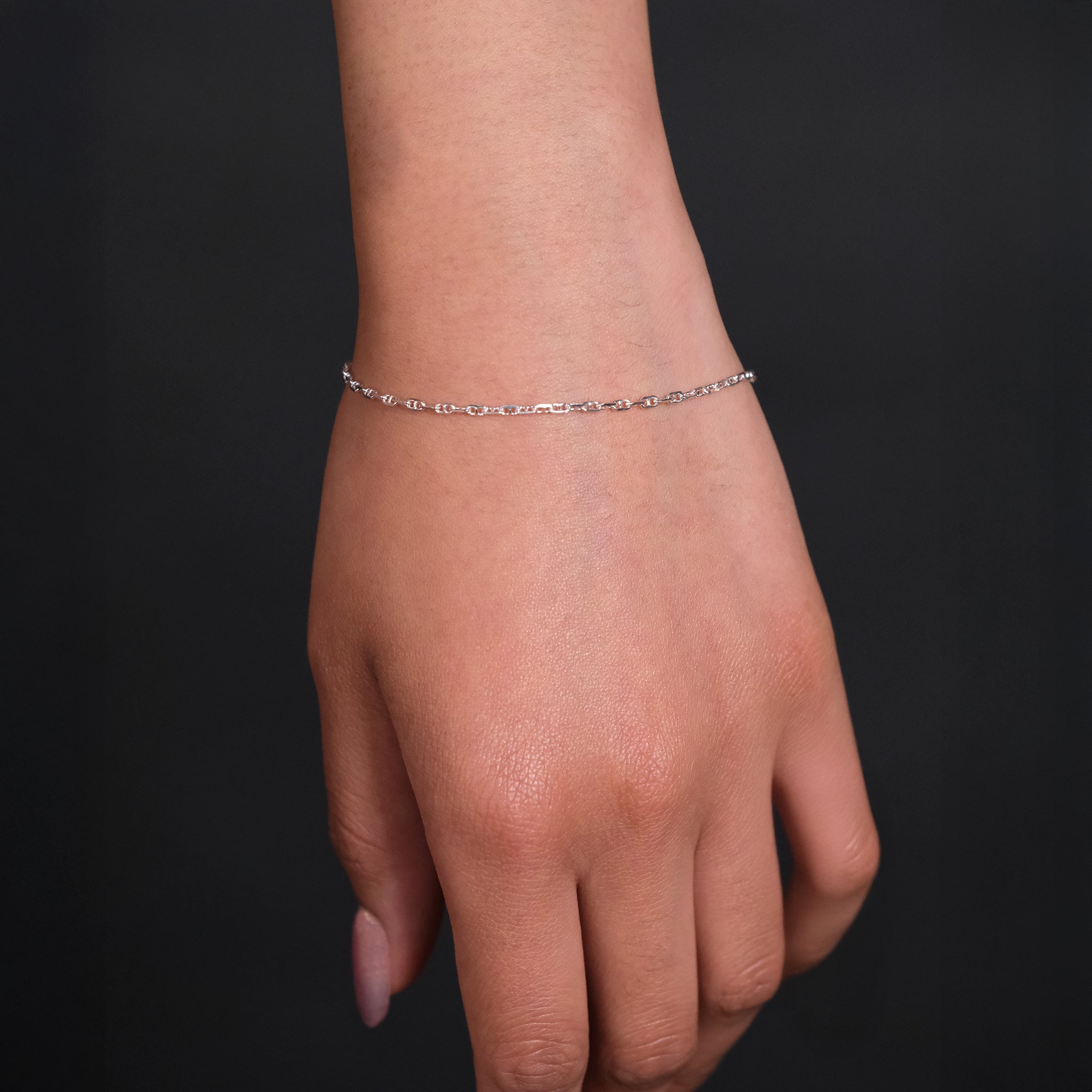 Anchor 2mm (Silver) Bracelet