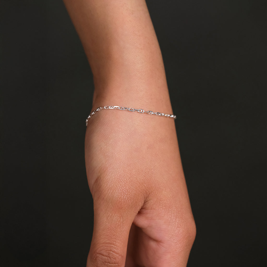Anchor 2mm (Silver) Bracelet