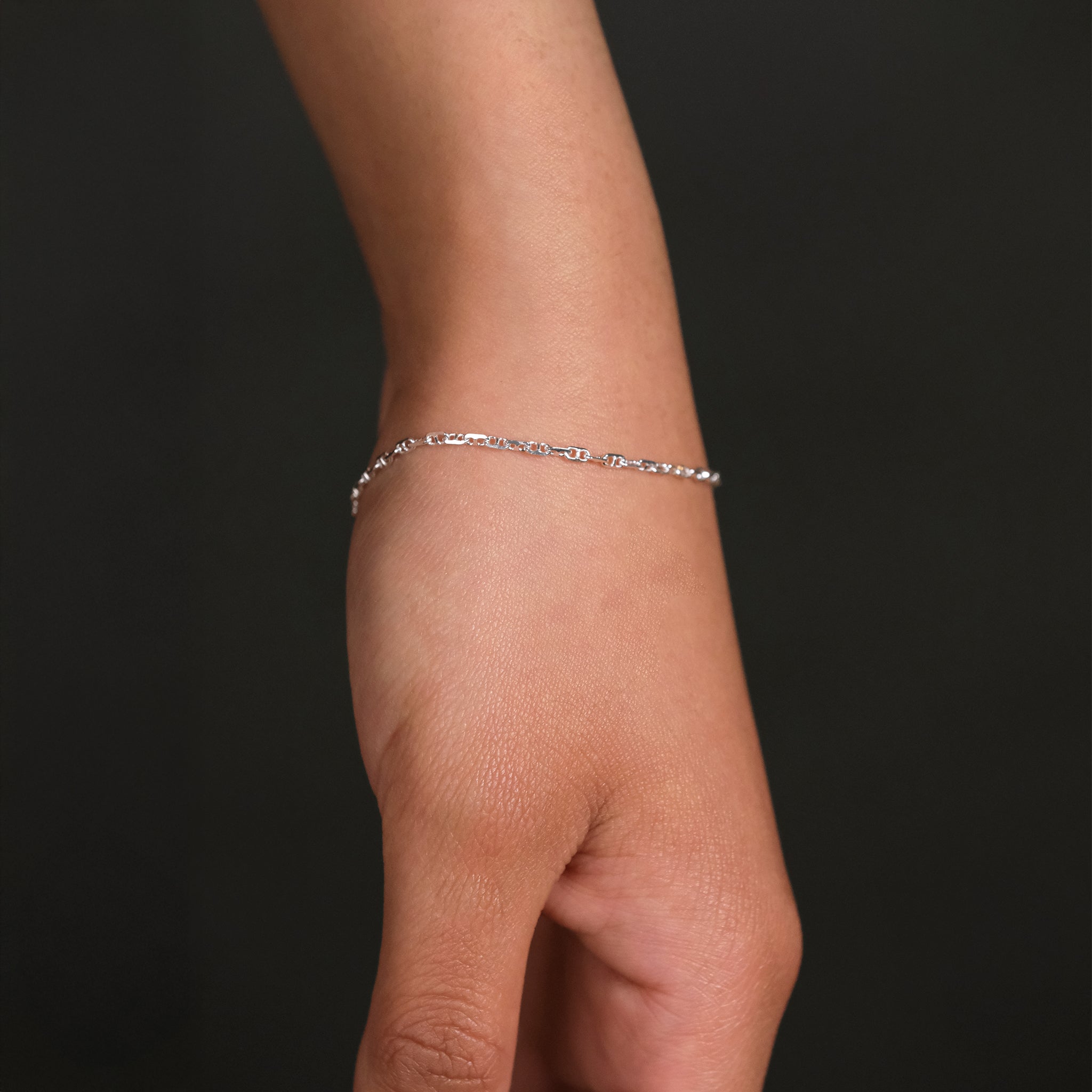 Anchor 2mm (Silver) Bracelet