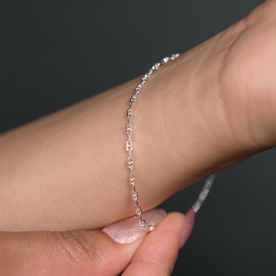 Anchor 2mm (Silver) Bracelet