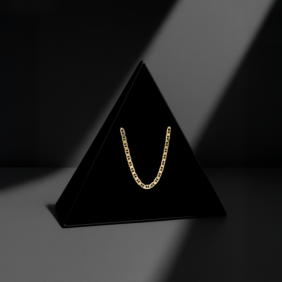 Hammered Anchor 3mm (Solid Gold) Chain