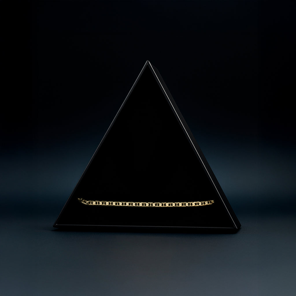 Hammered Anchor 3mm (Solid Gold) Bracelet