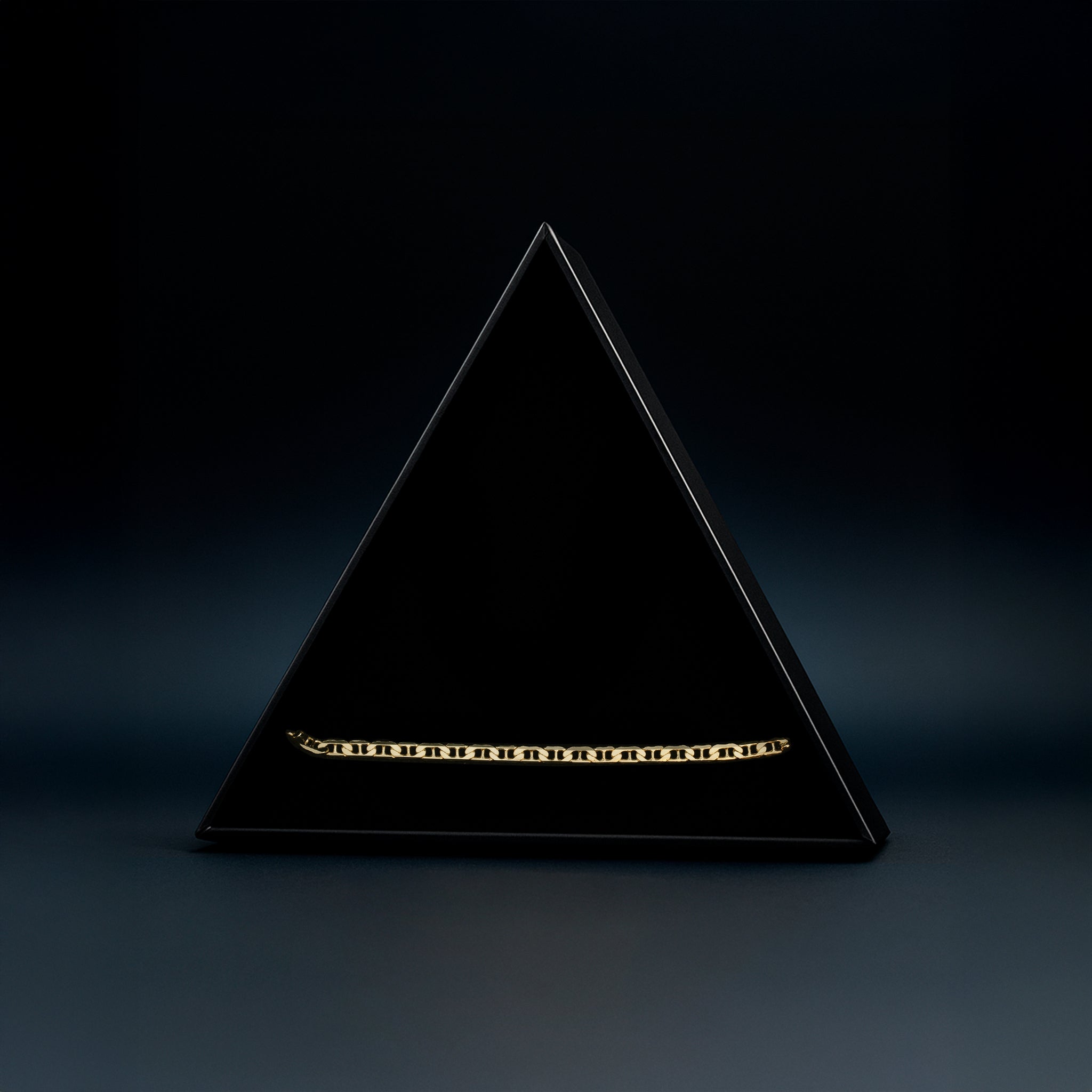 Hammered Anchor 3mm (Solid Gold) Bracelet