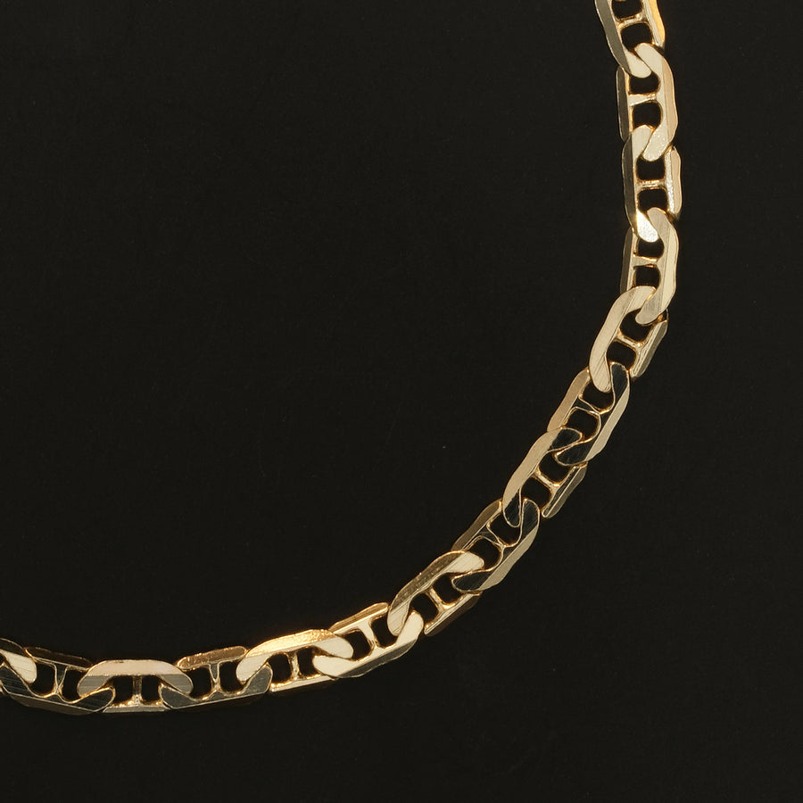 Hammered Anchor 3mm (Solid Gold) Bracelet