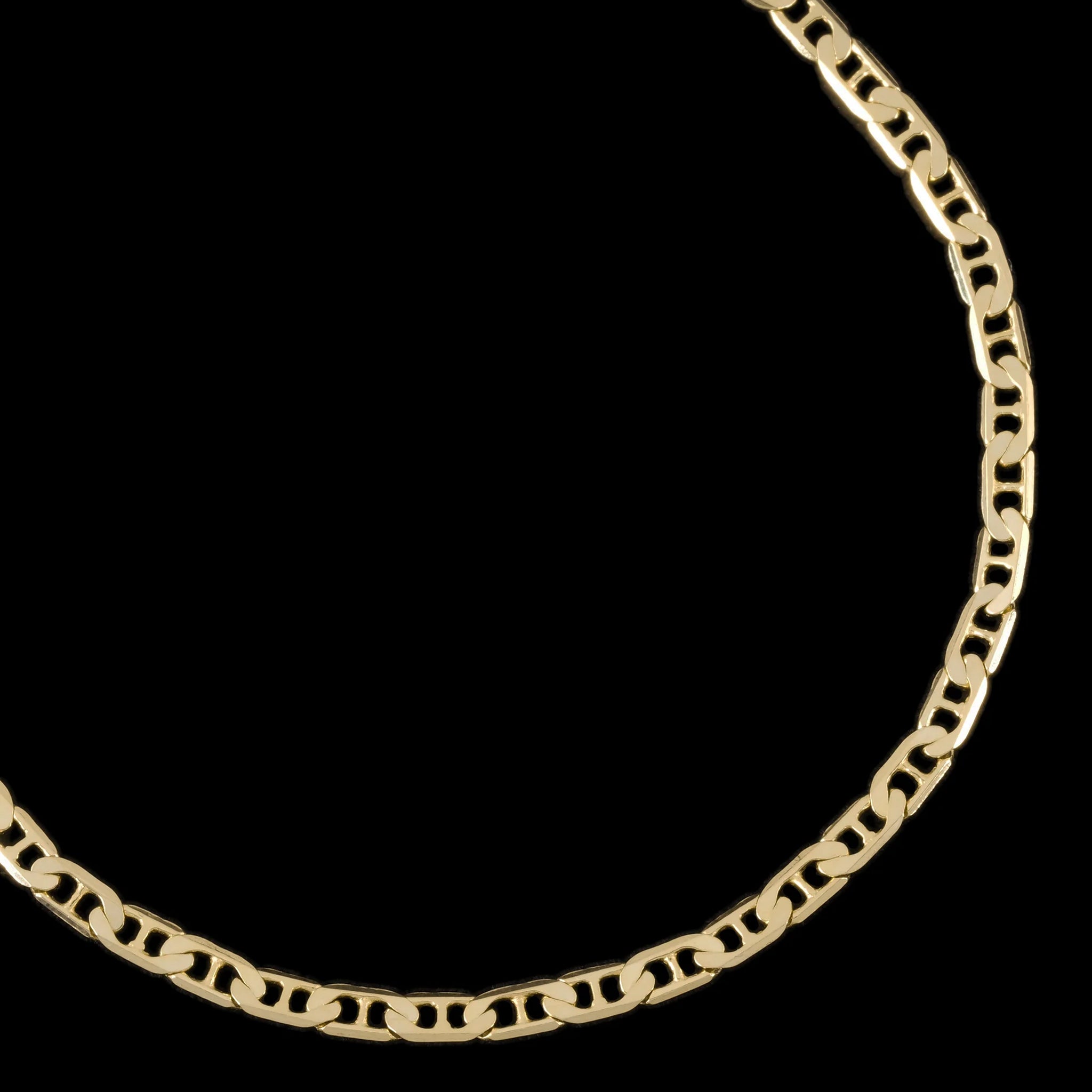 Hammered Anchor 3mm (Solid Gold) Bracelet