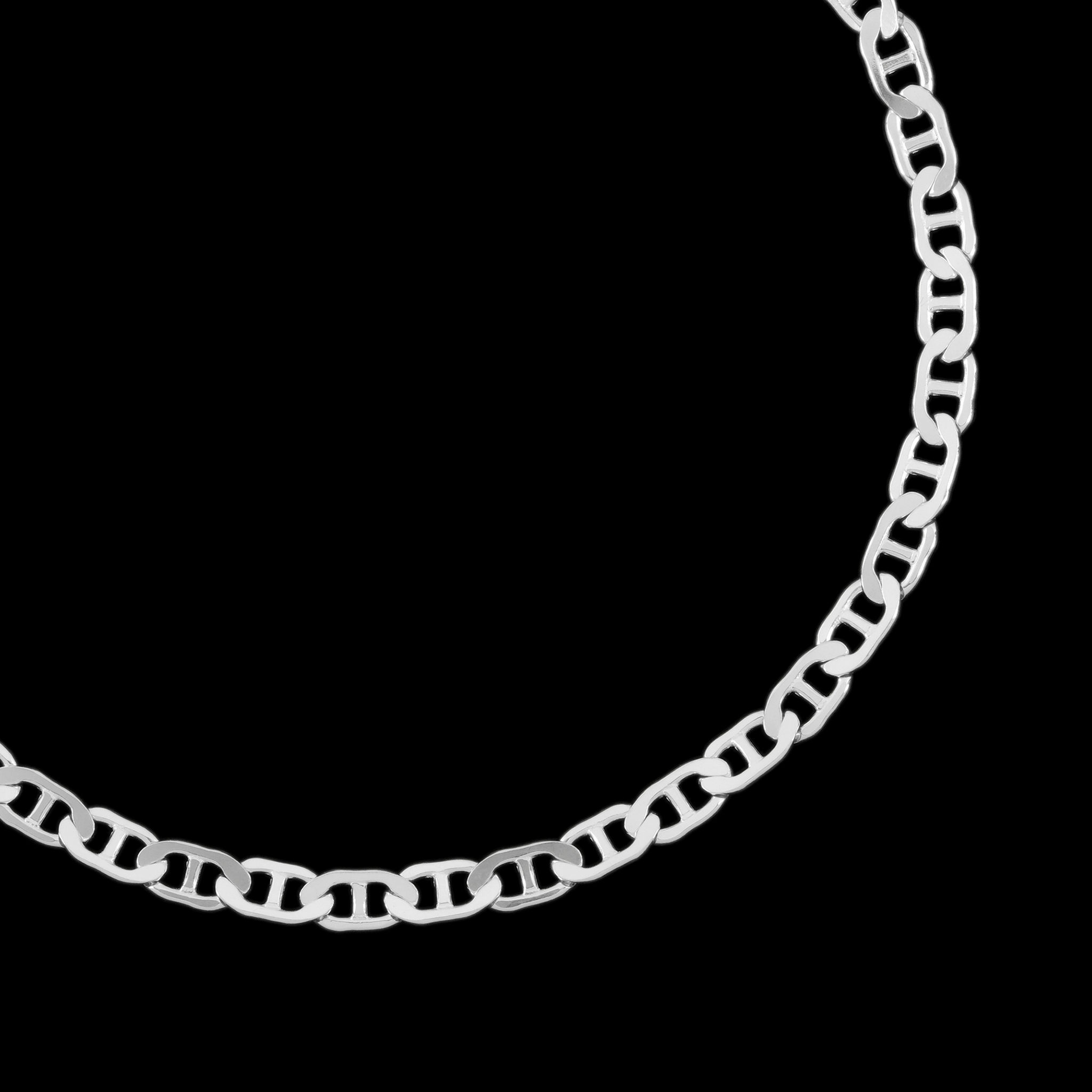 Hammered Anchor 4mm (Silver) Chain