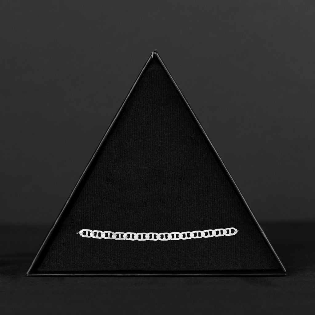 Hammered Anchor 4mm (Silver) Bracelet