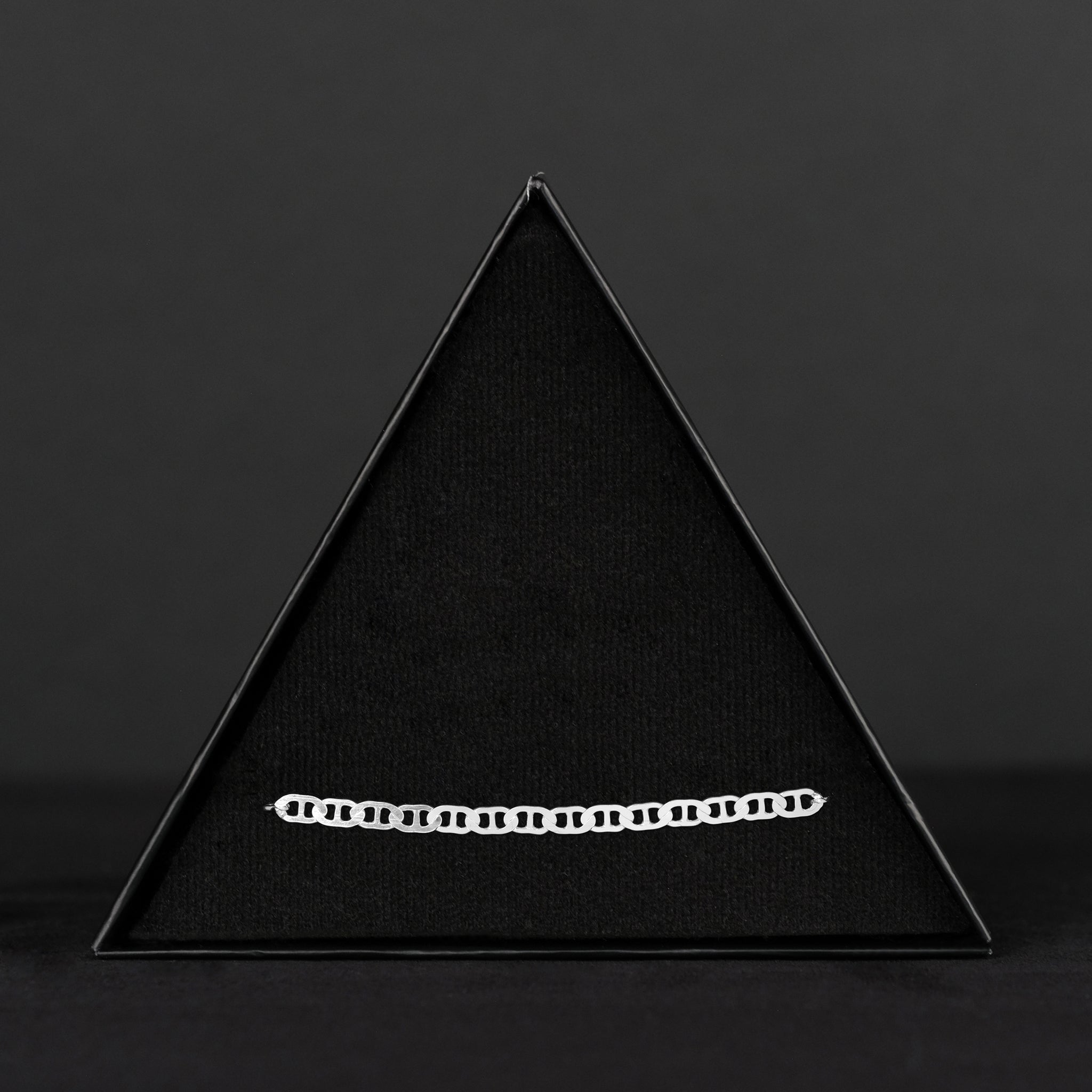 Hammered Anchor 4mm (Silver) Bracelet