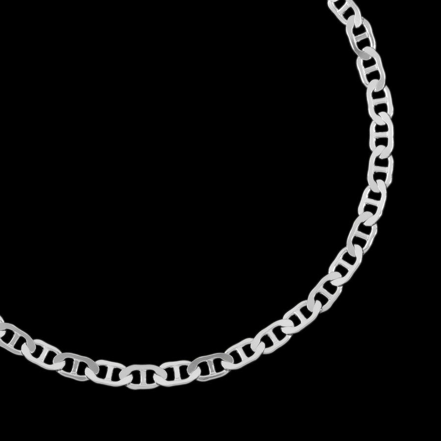 Hammered Anchor 4mm (Silver) Bracelet