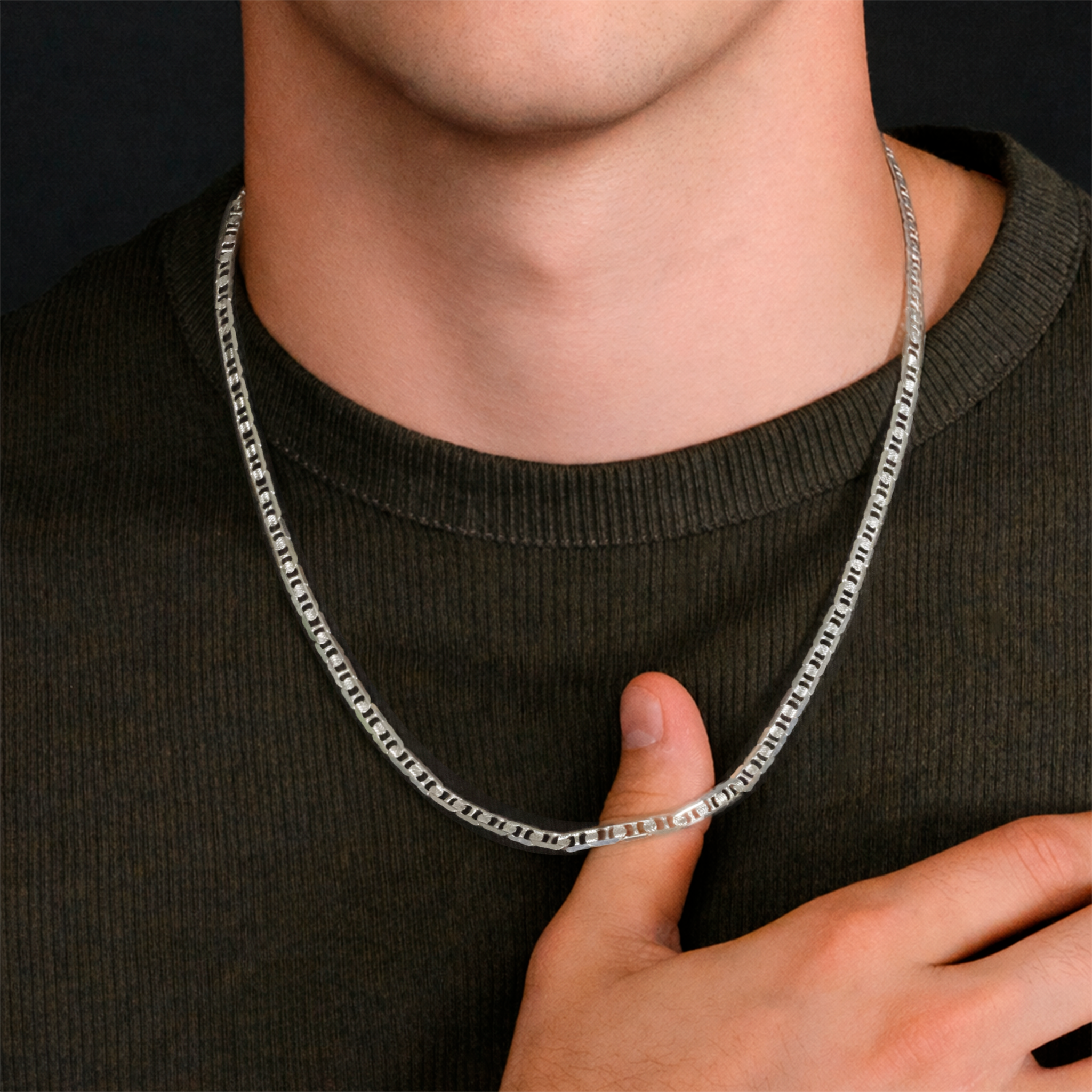 Zegrinada Hammered Anchor 5mm (Silver) Chain