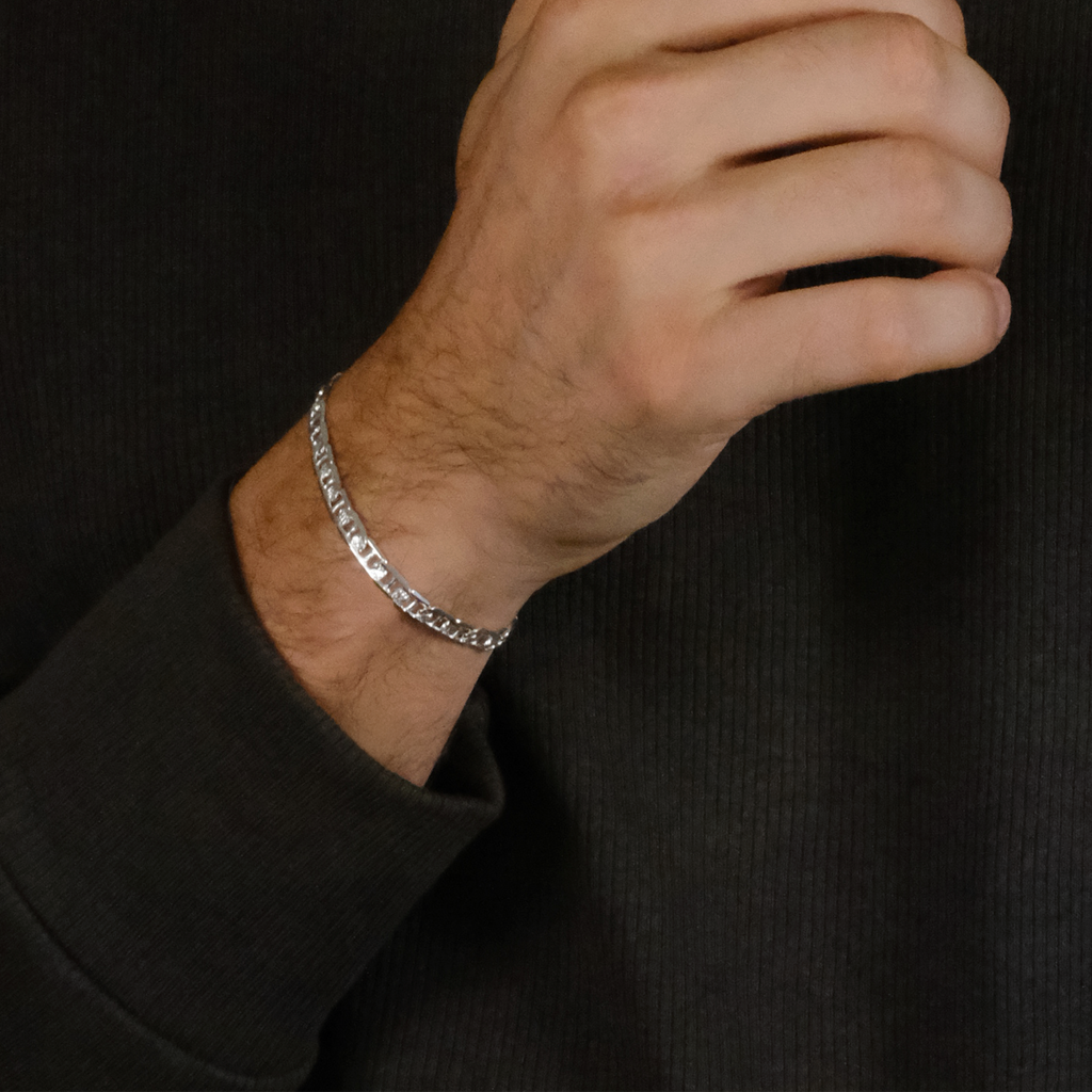 Zegrinada Hammered Anchor 5mm (Silver) Bracelet