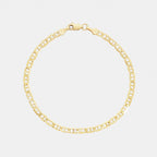 Hammered Anchor 3mm (Solid Gold) Bracelet