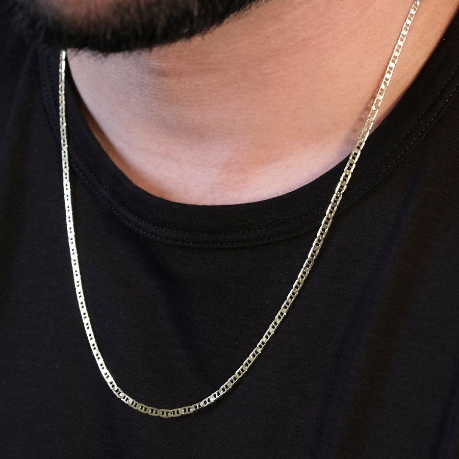 Hammered Anchor 3mm (Solid Gold) Chain