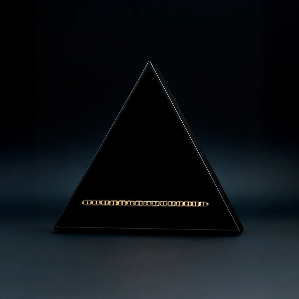 Hammered Anchor 4mm (Solid Gold) Bracelet