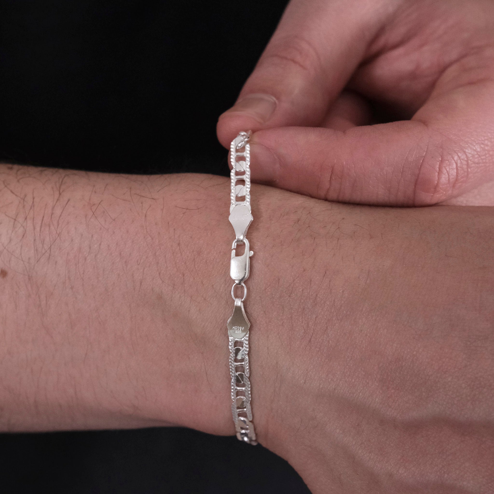 Danish Hammered Anchor 5mm (Silver) Bracelet