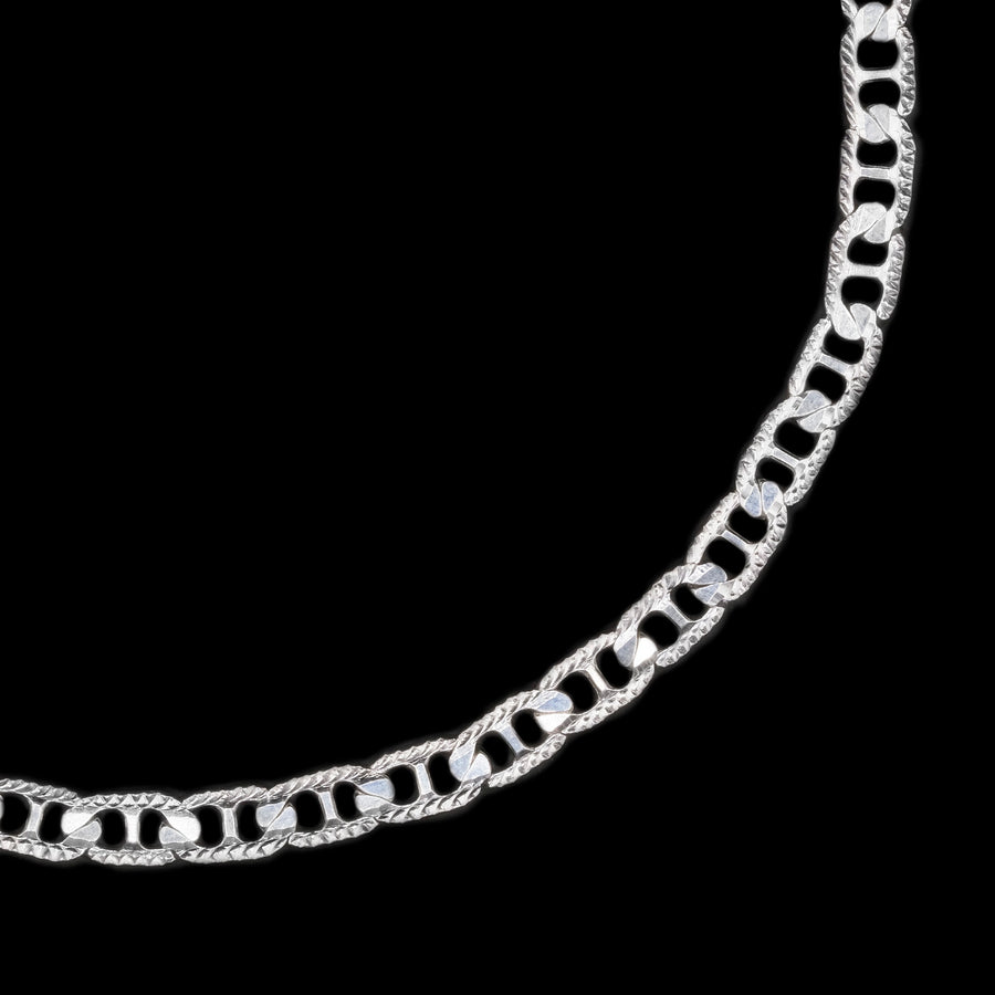 Danish Hammered Anchor 4mm (Silver) Bracelet