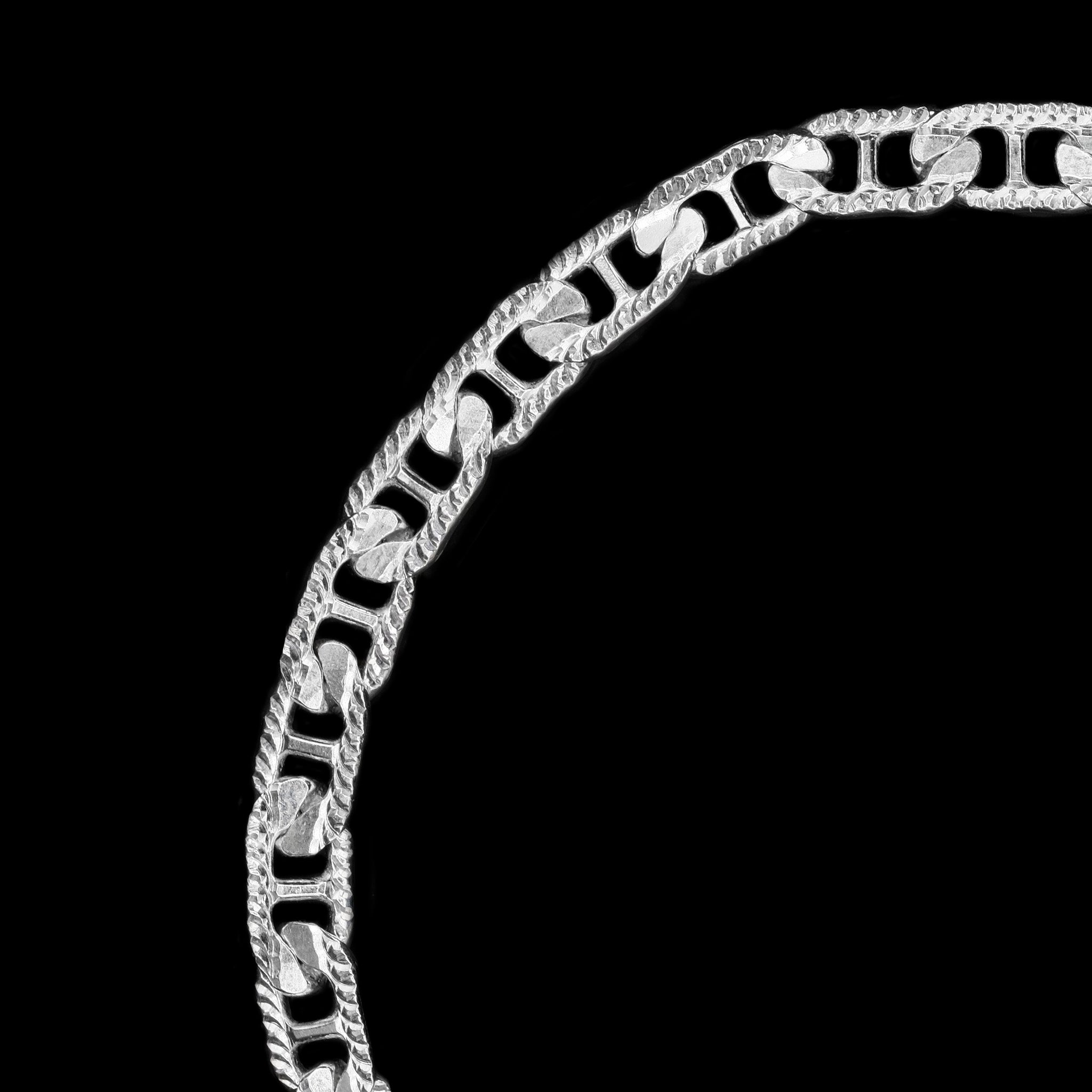 Danish Hammered Anchor 5mm (Silver) Bracelet