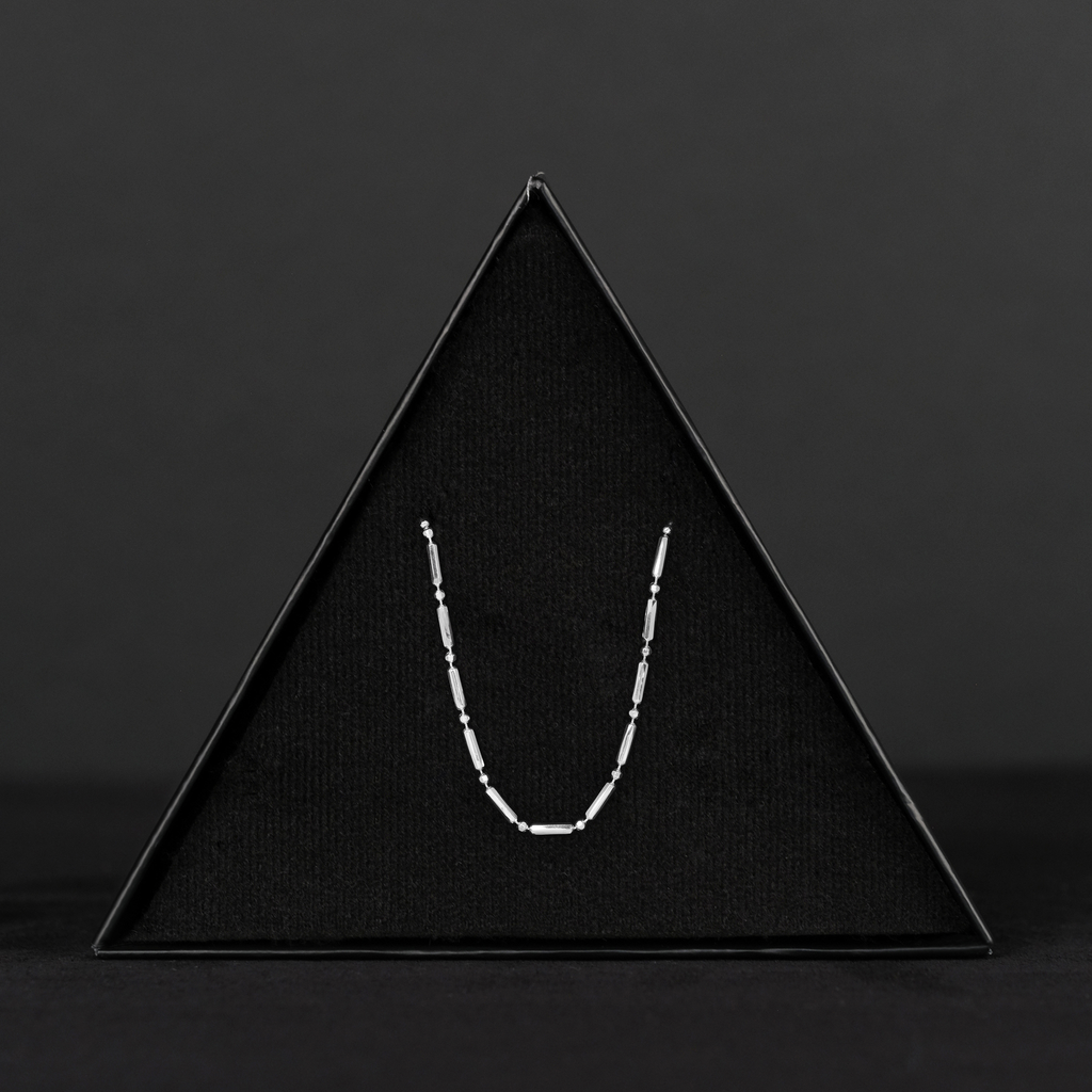 1x1 Short Diamond Beads (Silver) Chain