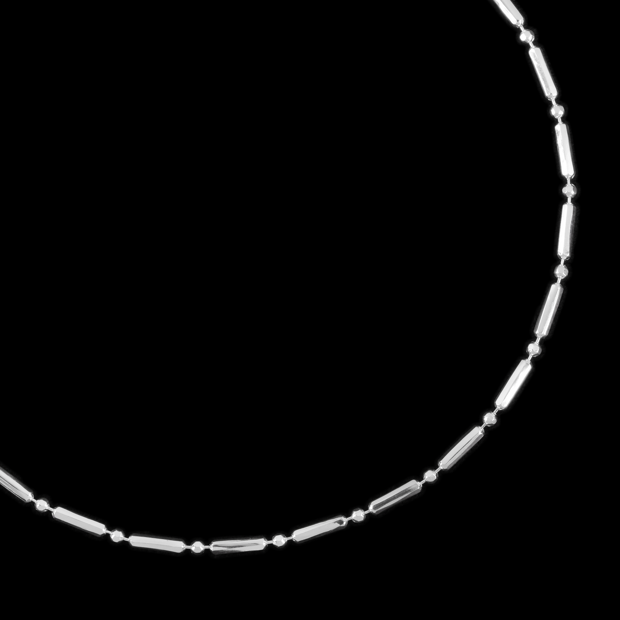 1x1 Short Diamond Beads (Silver) Chain