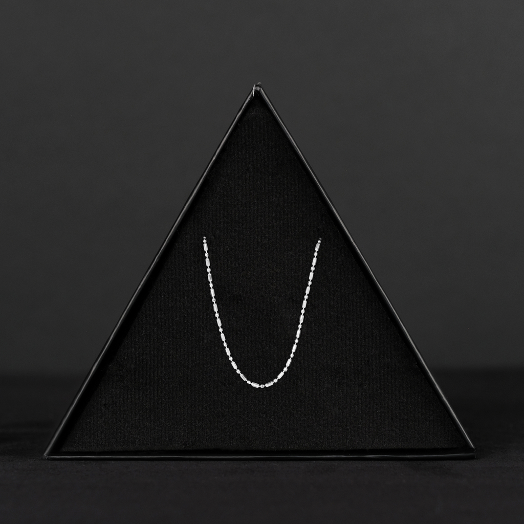 1x1 Diamond Beads (Silver) Chain