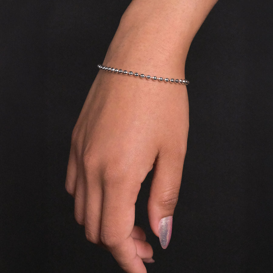 3mm Beads (Silver) Bracelet
