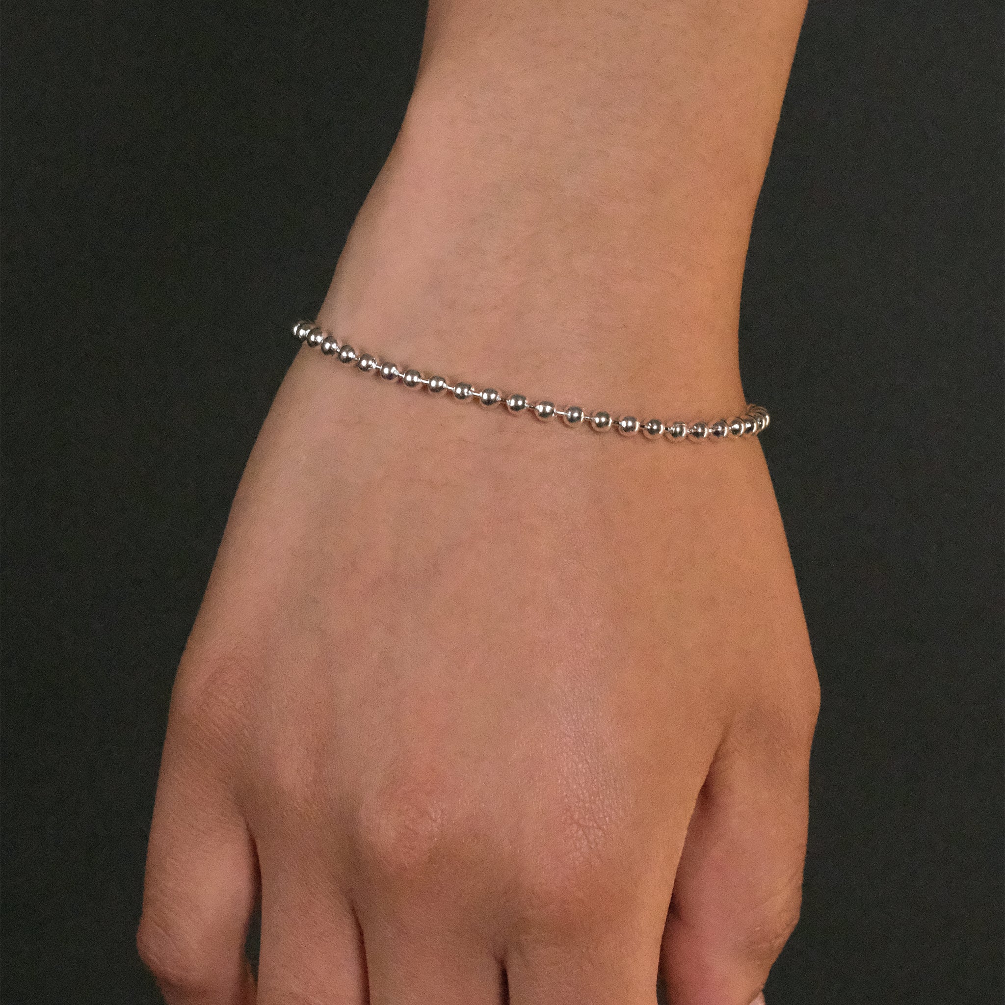 3mm Beads (Silver) Bracelet