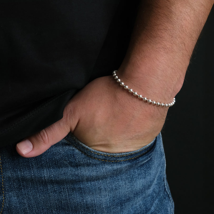 4mm Beads (Silver) Bracelet