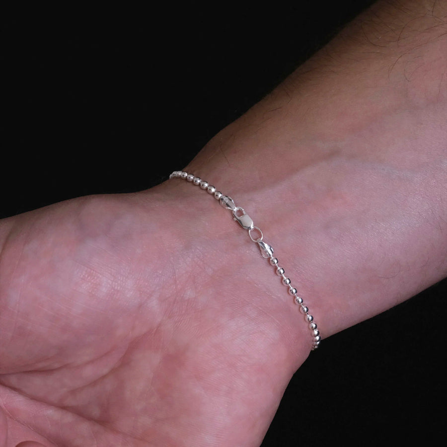 2.5mm Beads (Silver) Bracelet