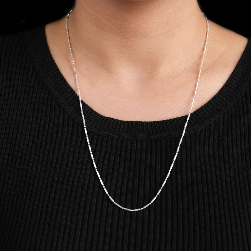 1x1 Short Diamond Beads (Silver) Chain