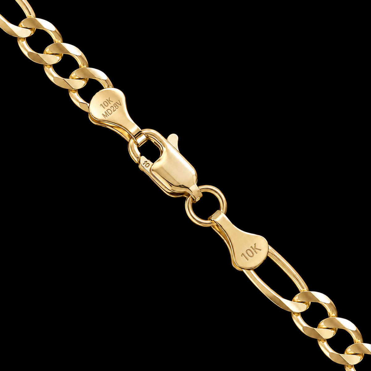 Figaro 3X1 4mm (Solid Gold) Bracelet