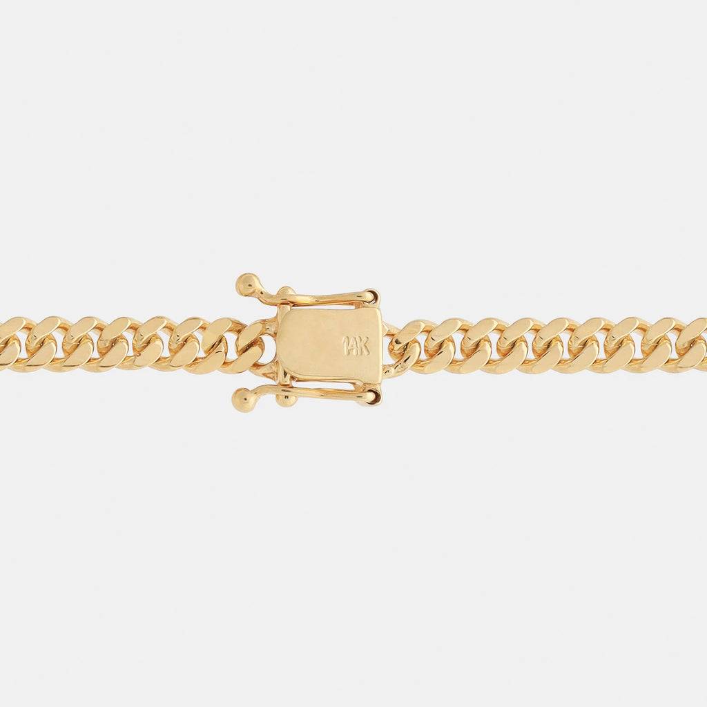 Cuban Link 4mm Box Clasp (Solid Gold) Chain