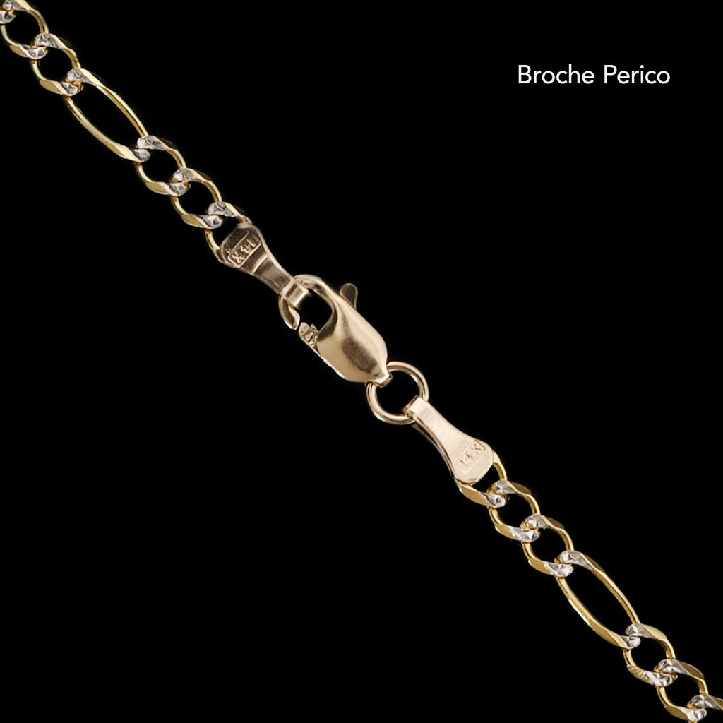 Figaro 3X1 Pave 3mm (Solid Gold) Bracelet