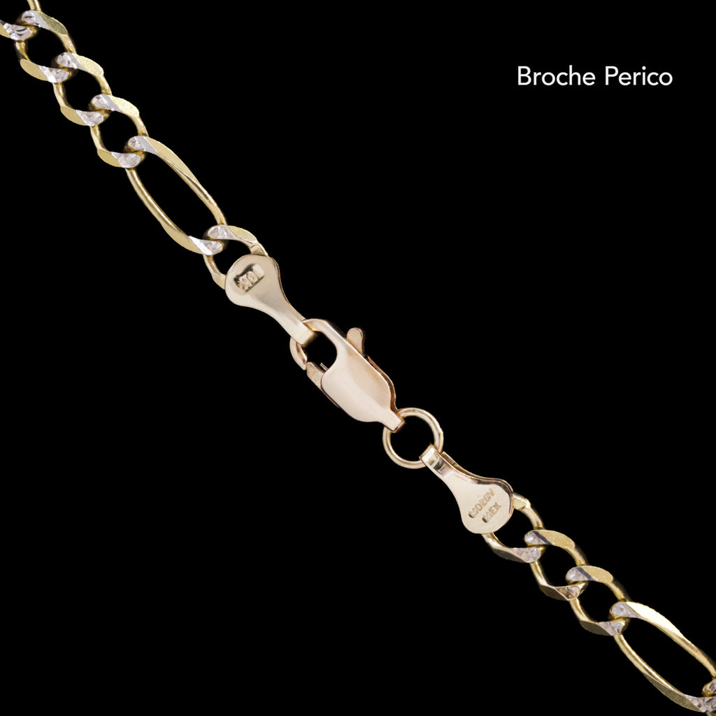 Figaro 3X1 Pave Open 4mm (Solid Gold) Chain