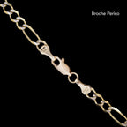 Figaro 3X1 Pave Open 4mm (Solid Gold) Chain