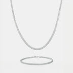 Set Cuban Link 3mm Plata