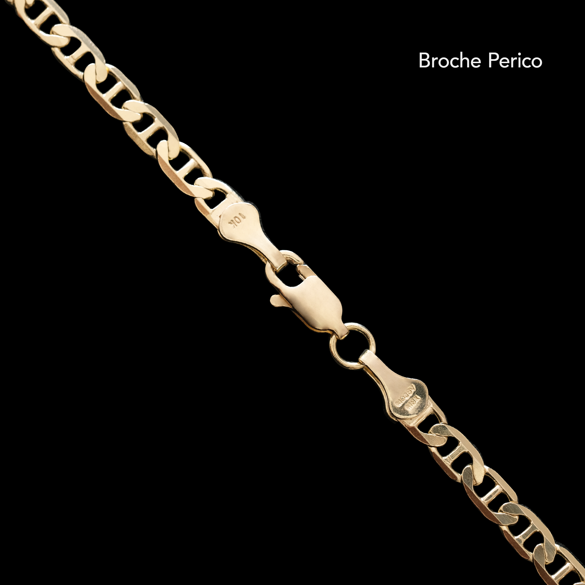 Hammered Anchor 4mm (Solid Gold) Chain