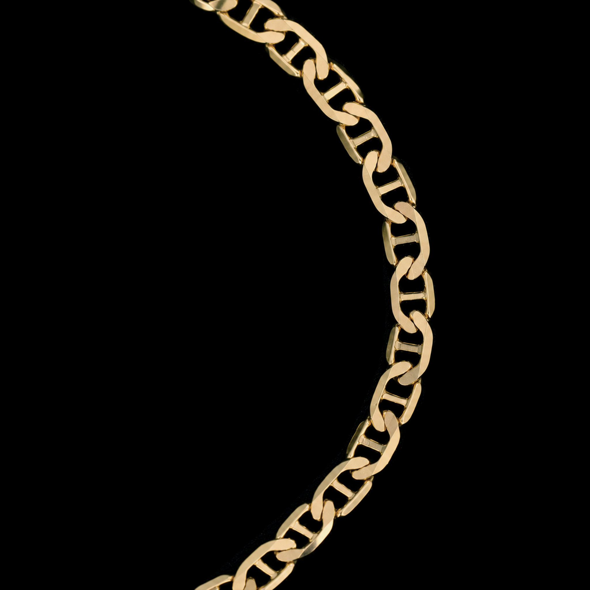Hammered Anchor 4mm (Solid Gold) Chain