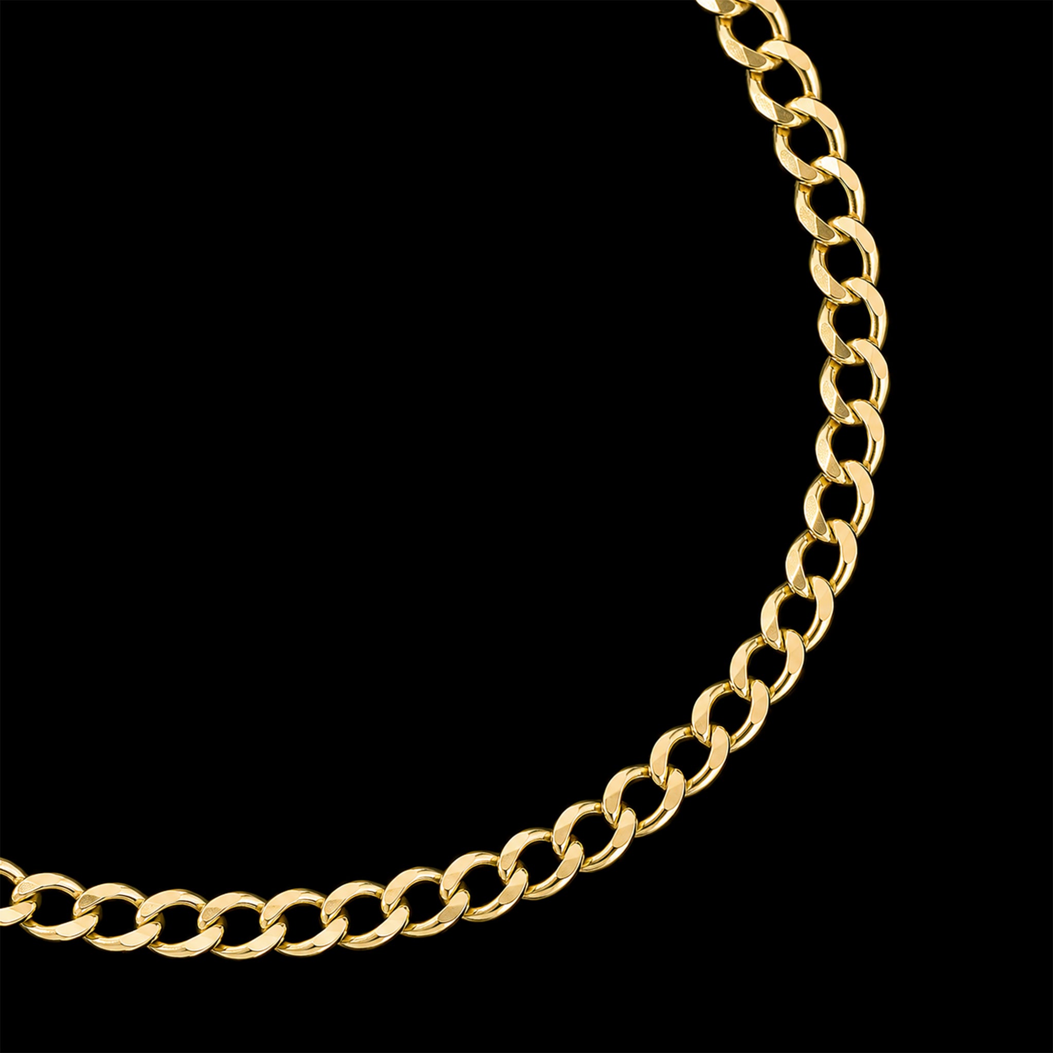 3mm Solid Gold Curb Chain