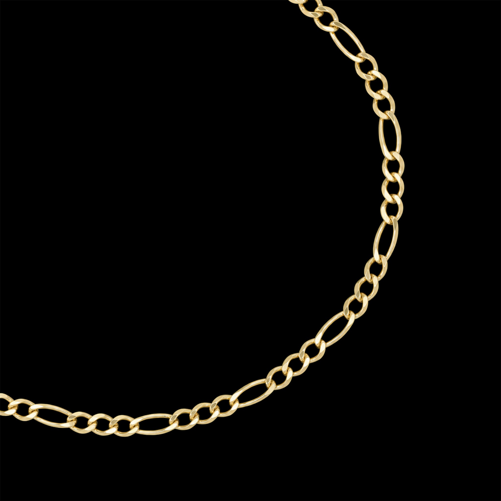 Figaro 3X1 2.5mm (Solid Gold) Chain