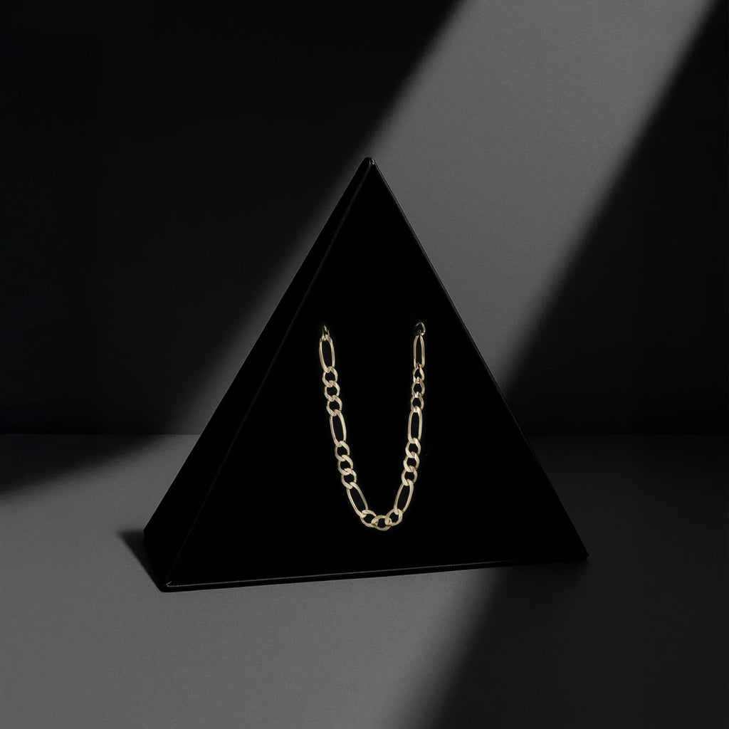 Figaro 3X1 Open 4mm (Solid Gold) Chain