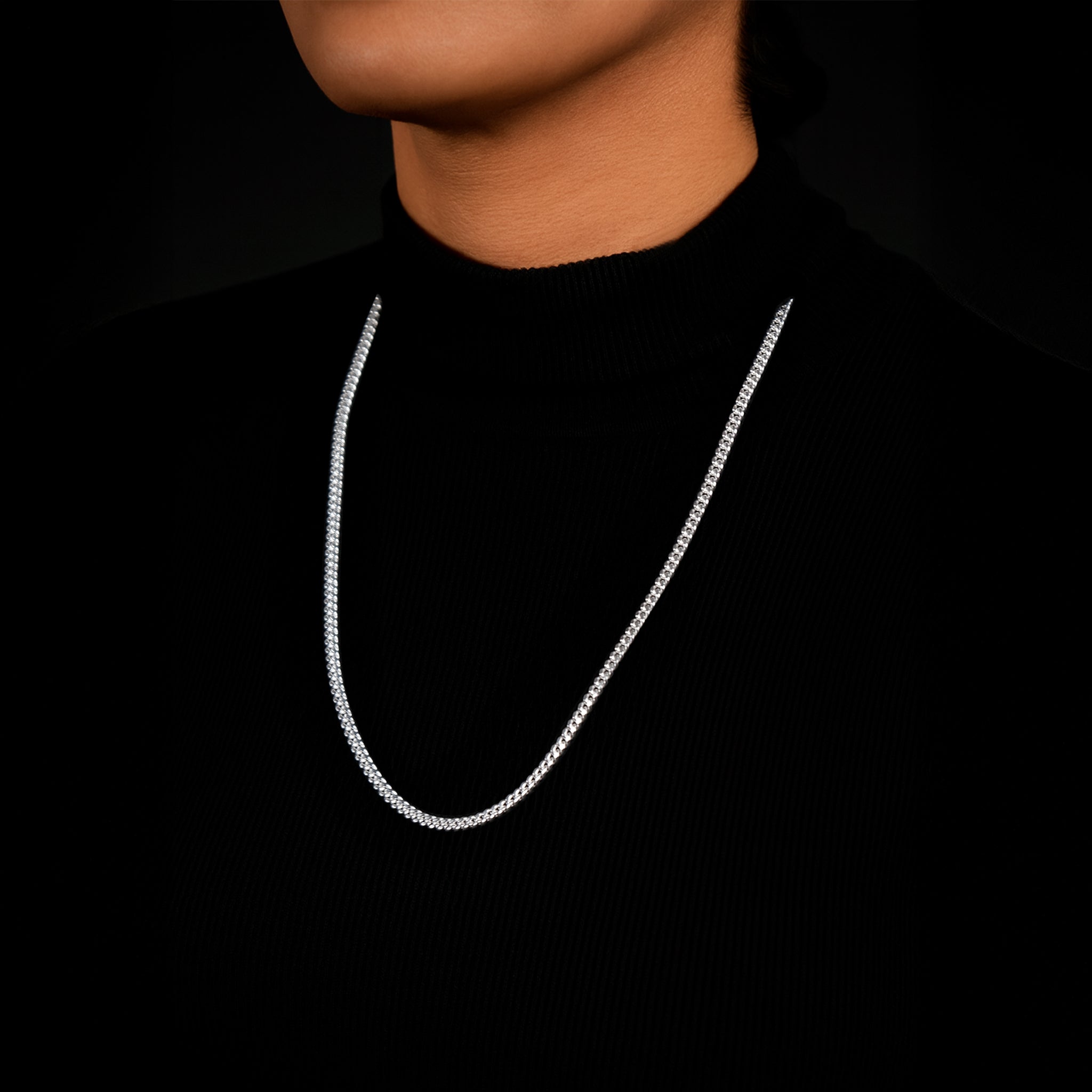 4mm Cane (Silver) Chain