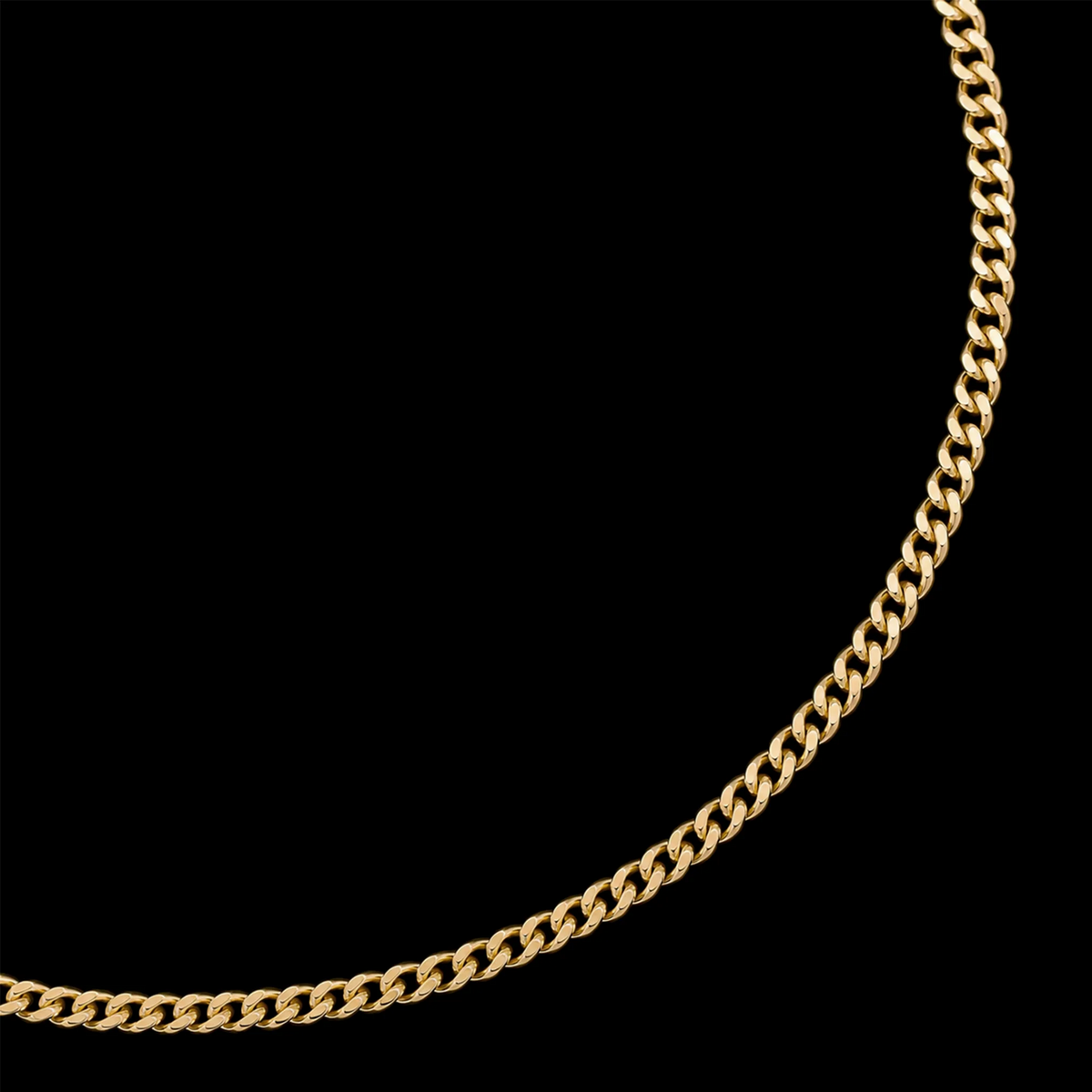 Cadena Cuban Link de 1 mm en oro sólido 10K incluida con el Collar Cruz Cristo.