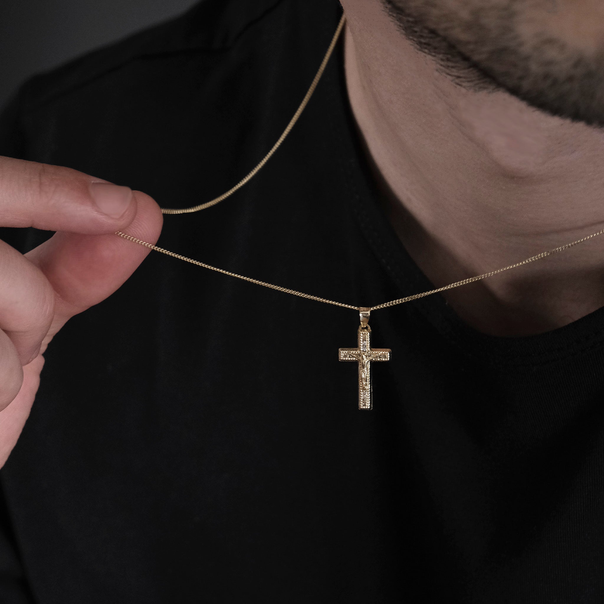 Golden Cross (Solid Gold) Necklace