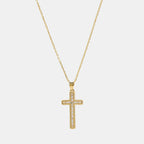 Crystal Cross (Solid Gold) Necklace