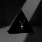 Crystal Cross (Solid Gold) Necklace