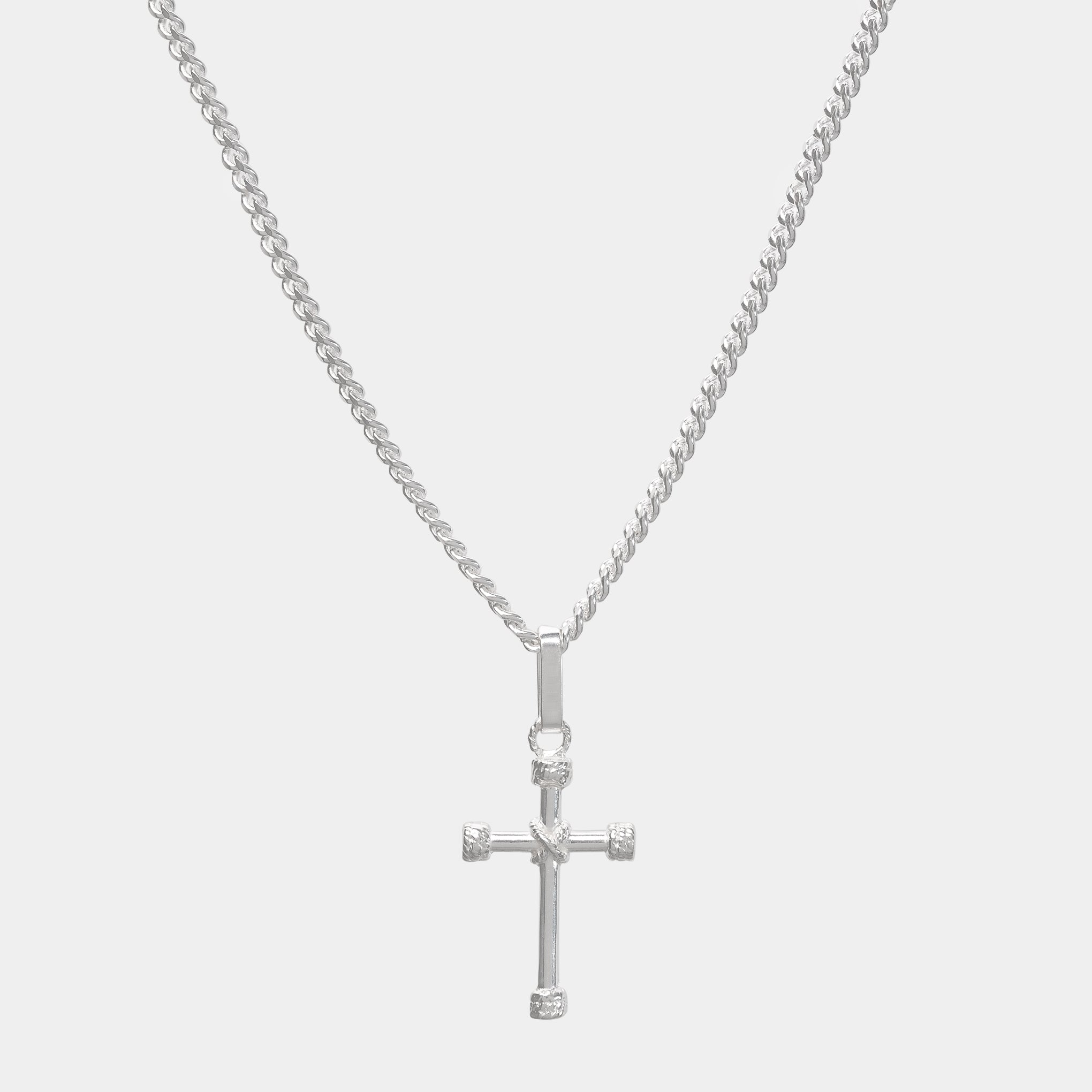 Rope Cross (Silver) Necklace