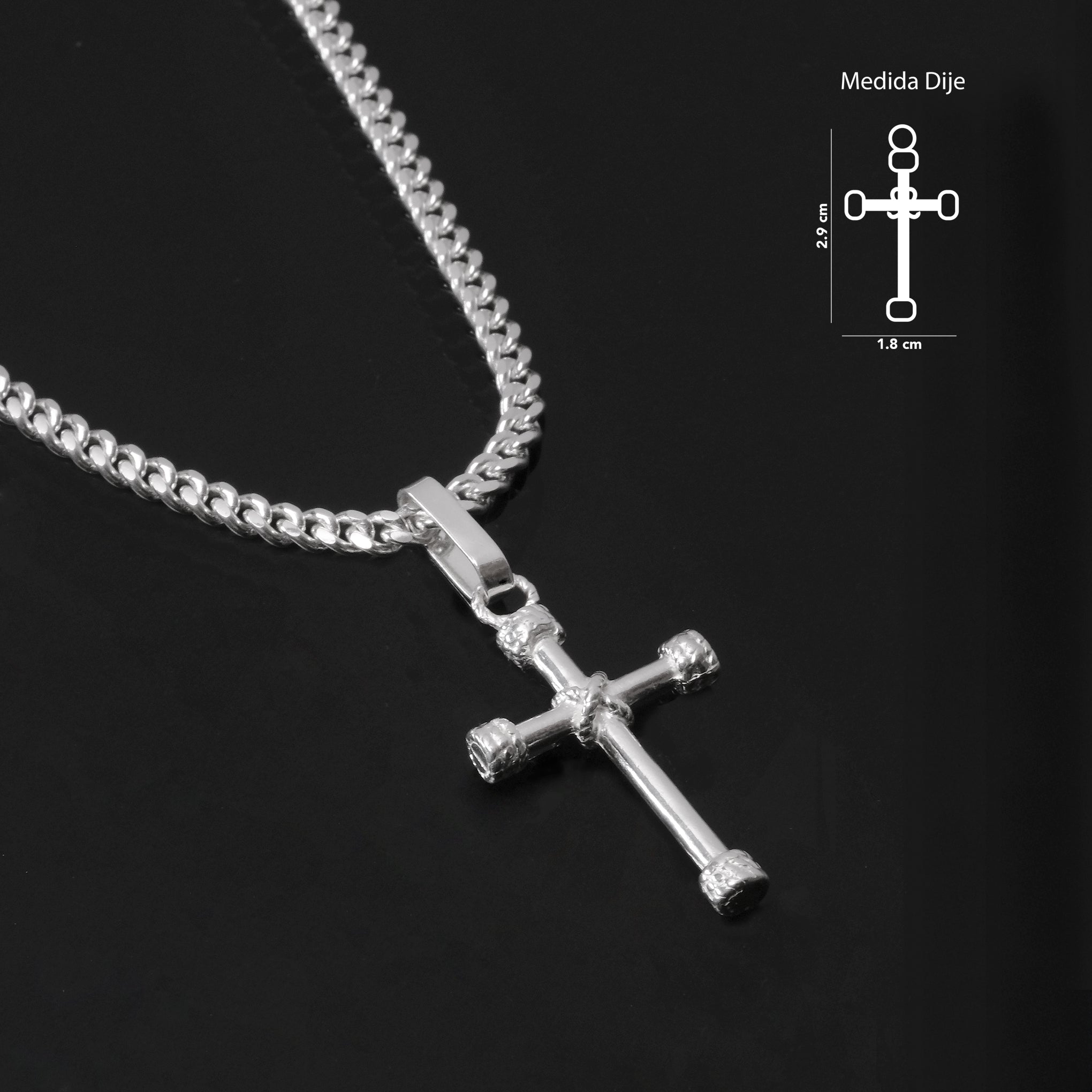 Rope Cross (Silver) Necklace