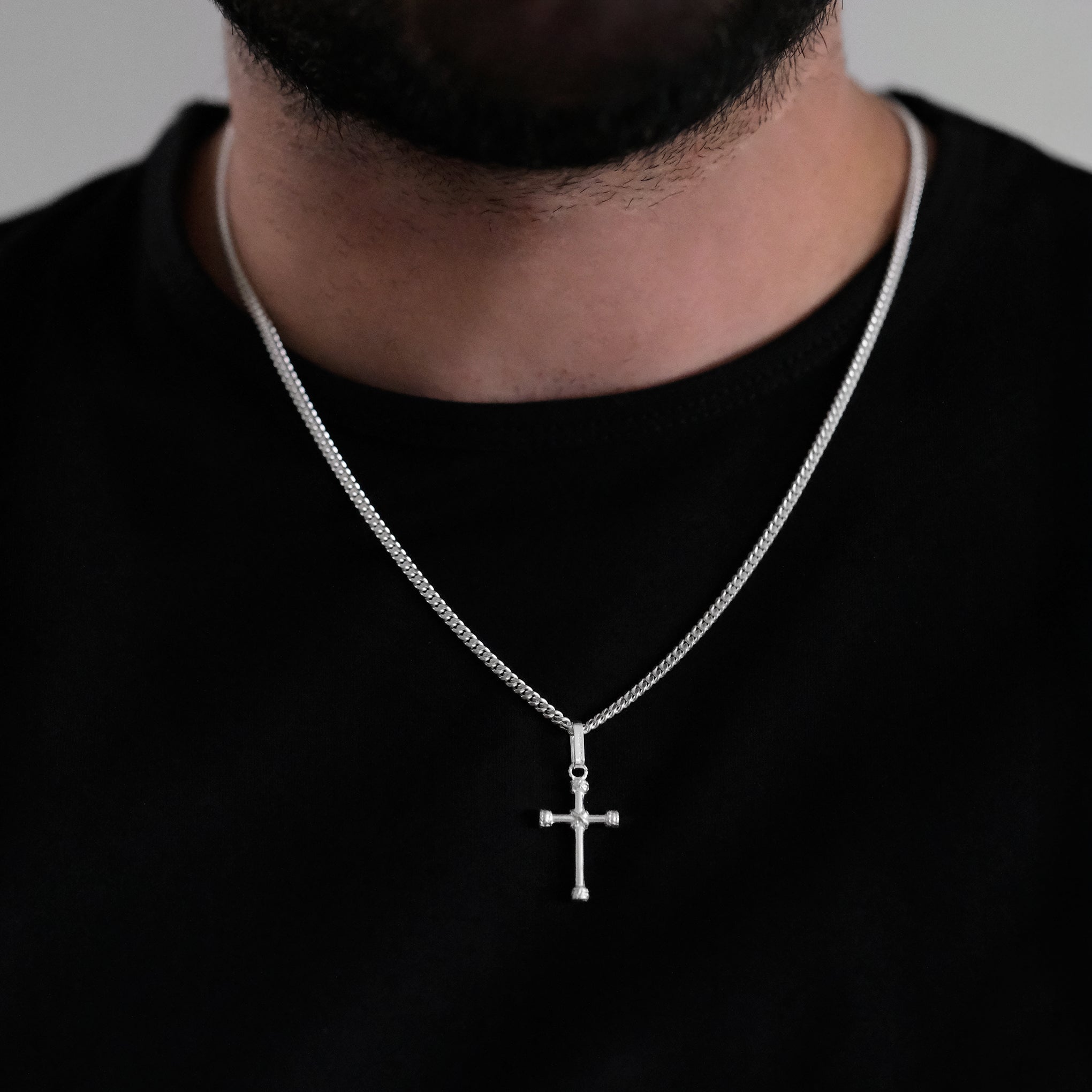 Rope Cross (Silver) Necklace