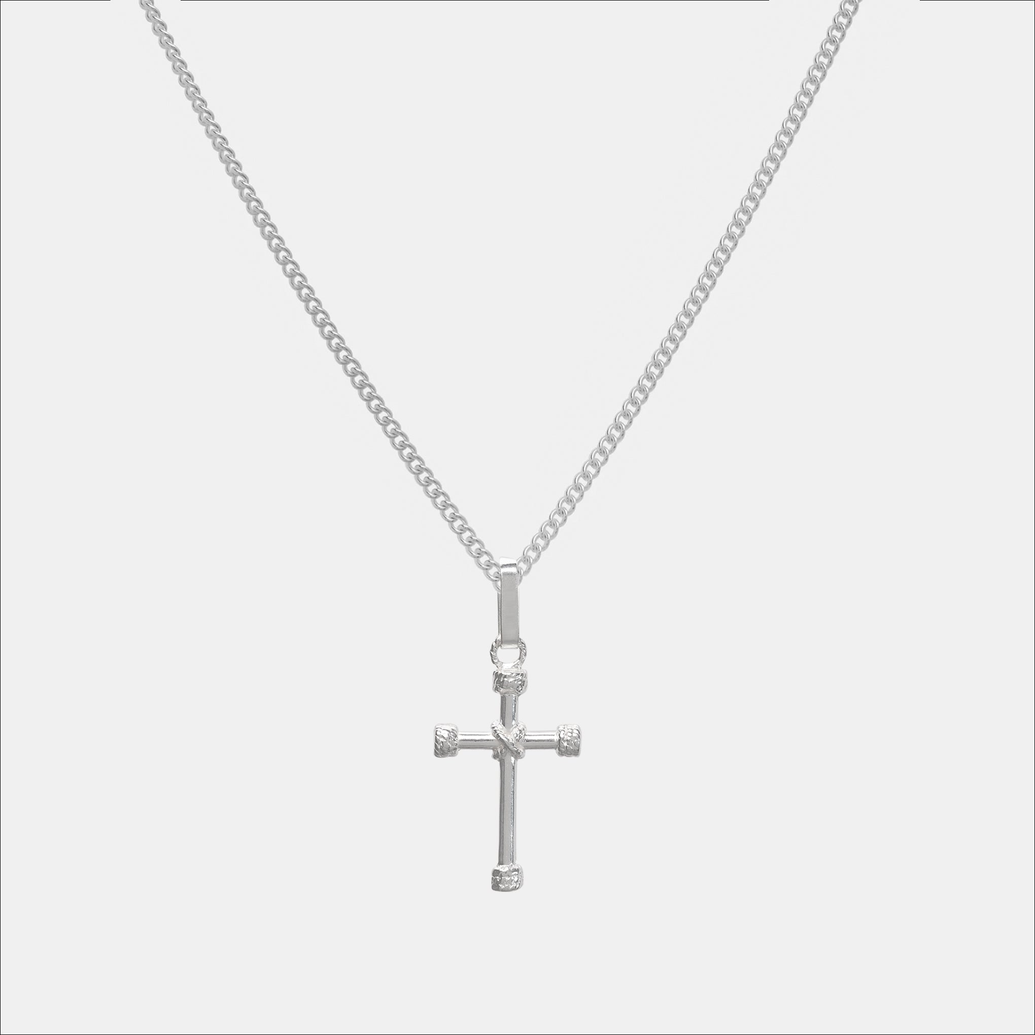 Rope Cross (Silver) Necklace